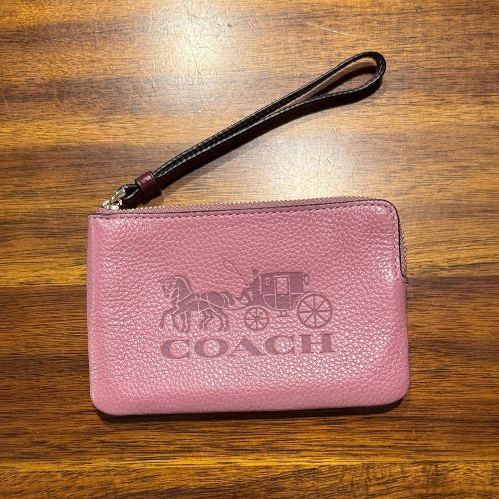 Coach Blush Leather Wristlet